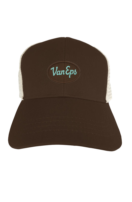 Haus of "Van Eps" Trucker Hat - Y2K Brown & Blue